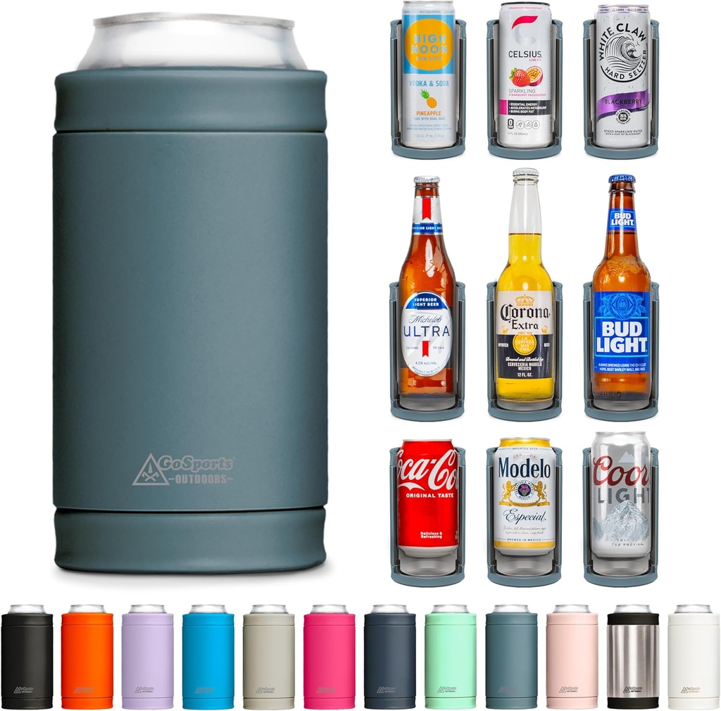 3 in 1 Insulated Can Cooler - 15+ Colors - Universal Size for 12 oz Cans, Slim Cans, and Bottles