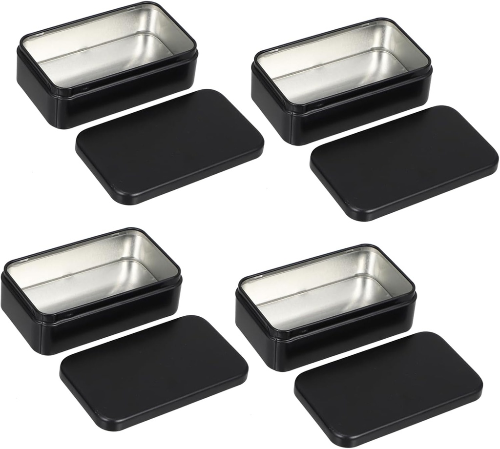 VOSAREA 4pcs Portable Iron Tea Canisters Mini Matte Metal Tea-leaf Storage Boxes for Cookies and More Elegant Design for Home and Travel Use