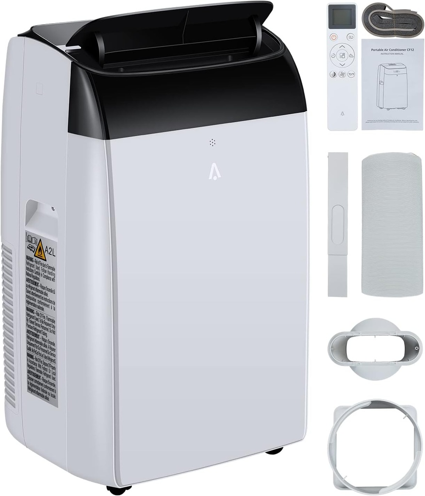 Litake 12000 BTU Portable Air Conditioner with Remote Control, Portable AC Cools to 550 Sq.ft Room, with Fan and Dry Function, Quiet Operation, Double Motor, Sleep Mode, Energy Savings, 110-115V