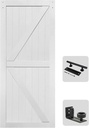 S&Z TOPHAND® 34in x 84in MDF White Barn Door, 21-60in Solid Barn Door Slab Covered with Water-Proof PVC Surface, Simple Assembly is Required,Without Sliding Hardware