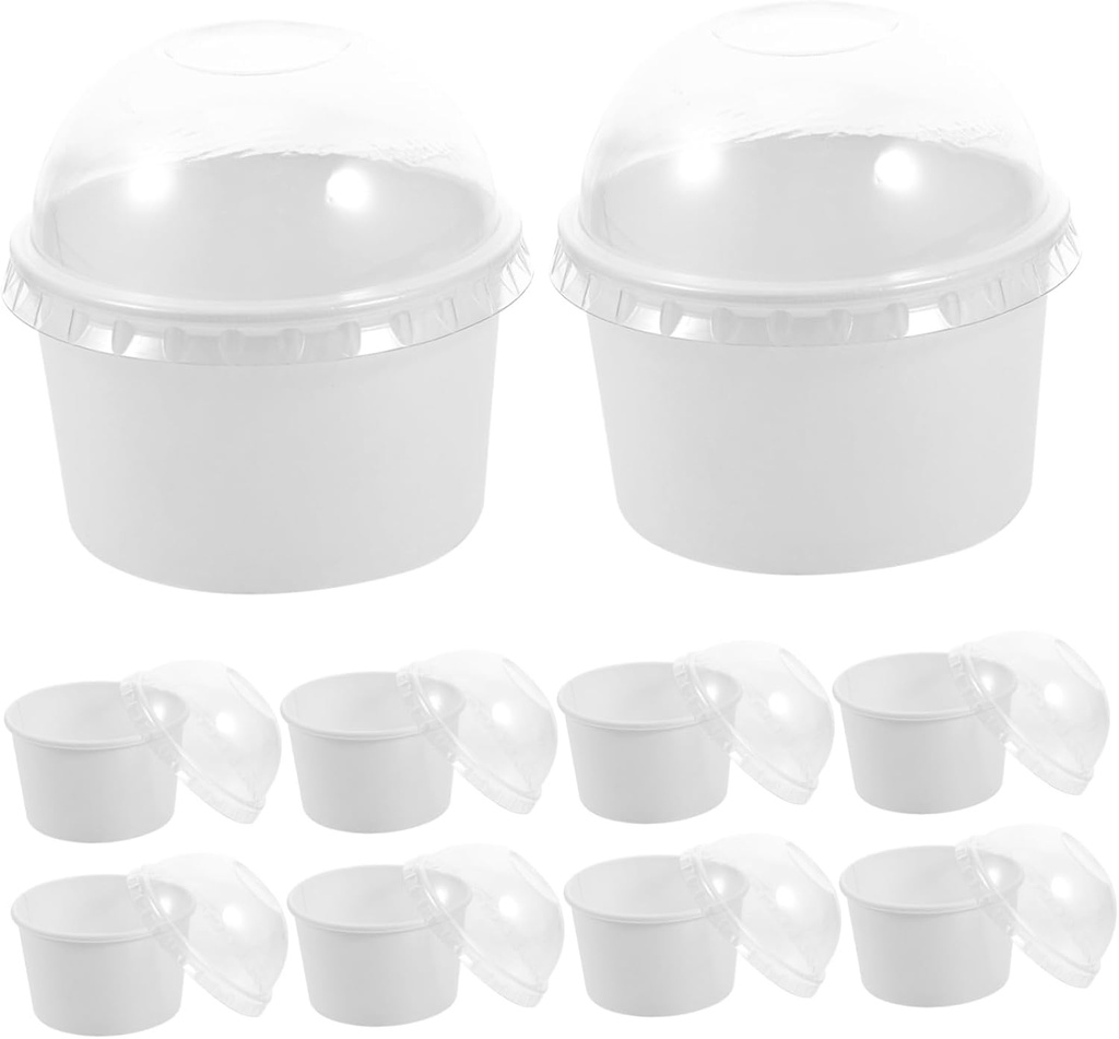 50Set Creative Dessert Cups with Dome Lids Yogurt Parfait Containers for Ice Cream Mousse Pudding Snack Bowls for Parties Meal Prep