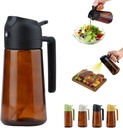 2 In 1 Oil Dispenser And Oil Sprayer, 16 Oz/470 Ml Oil Dispenser For Kitchen Spray, With Fine Mist Nozzle, Suitable For Cooking, Air Fryer, Salad, Grilling (black-2)