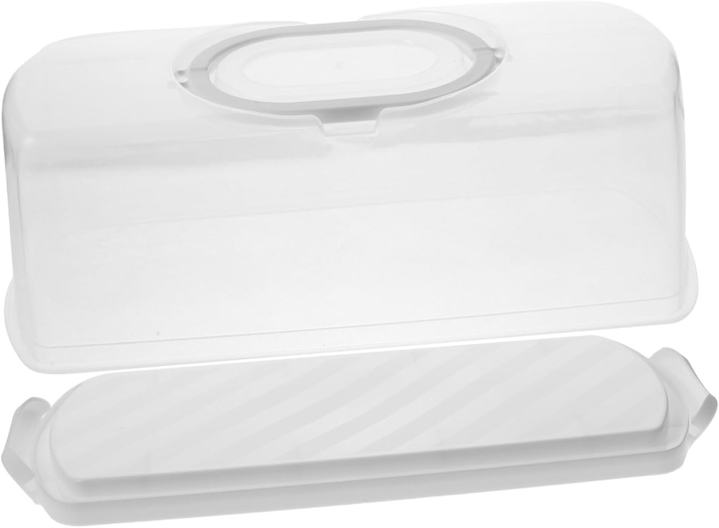 Cabilock Portable Rectangular Cake Carrier Reusable Bread Loaf Storage Box for Outdoor Picnics Sleek Design for and Minimalist Style