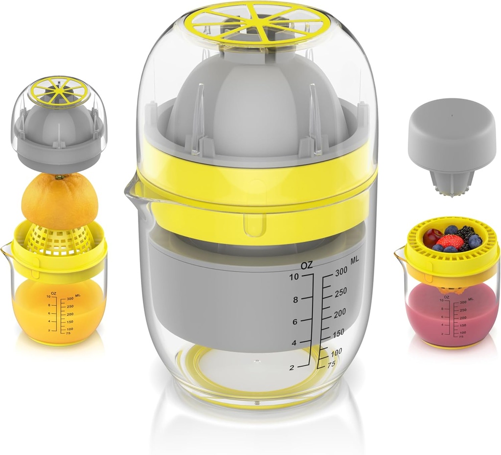 Arendo - Juicer Citrus Juicer - Manual Juicer - Lime Press Lemon Squeezer for Fresh Fruit and Vegetable Juices - 300 ml - Orange Lemon Grapefruit Blueberries etc.