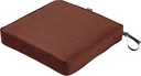 Classic Accessories Montlake Water-Resistant 19 x 19 x 3 Inch Square Outdoor Seat Cushion, Patio Furniture Chair Cushion, Heather Henna Red, Outdoor Cushion Cover
