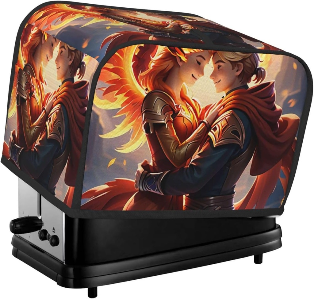 2 slice Toaster Cover, Ember Embrace Print Bread Machine Covers with Pockets for Kitchen Counter 11.4''x7.9''x7.5''