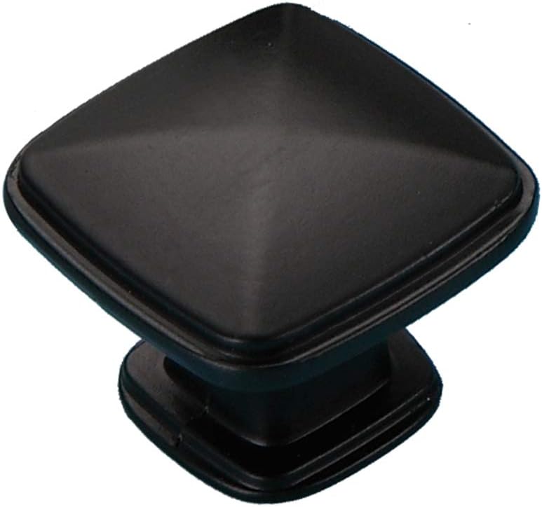 10 Pack MOOD.SC Stepped Square Cabinet Knobs for Kitchen Cupboard Door, Bedroom Dresser Drawer, Bathroom Furniture Hardware -Flat Black knob