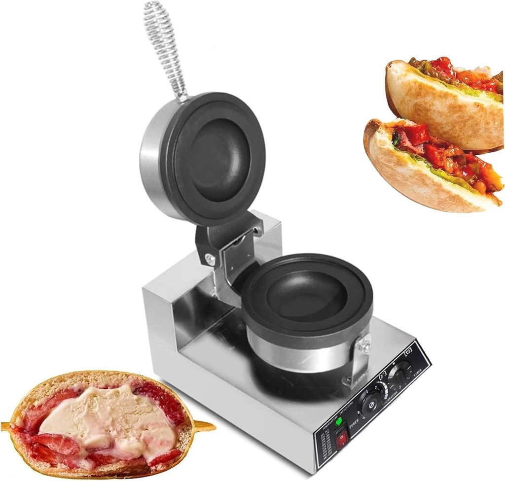 Electric Burger Waffle Maker, Ice Cream Sandwich Press Machine, 1200w Nonstick Hamburger Press Baking Machine, for Bakeries, Restaurants, Home, Party