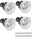 Glass Door Knobs Interior - Vintage Crystal Glass Knobs with Antique Mortise Lock Replacement for Interior Doors, Cabinets, Old-World Style Restorations Oil Rubbed Bronze 2 Pack