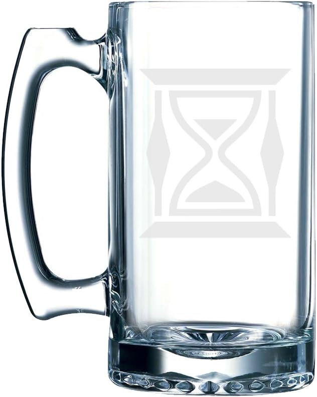 Hour Glass Shape - Sand Glass Time Keeper Silhouette 4-26.5 Ounce Glass Mug Stein