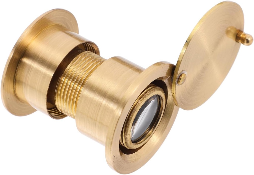 NUOBESTY Brass Wide Angle Door Viewer with Privacy Cover for Doors High Definition Optical Lens Durable Construction Easy Installation for Home Security