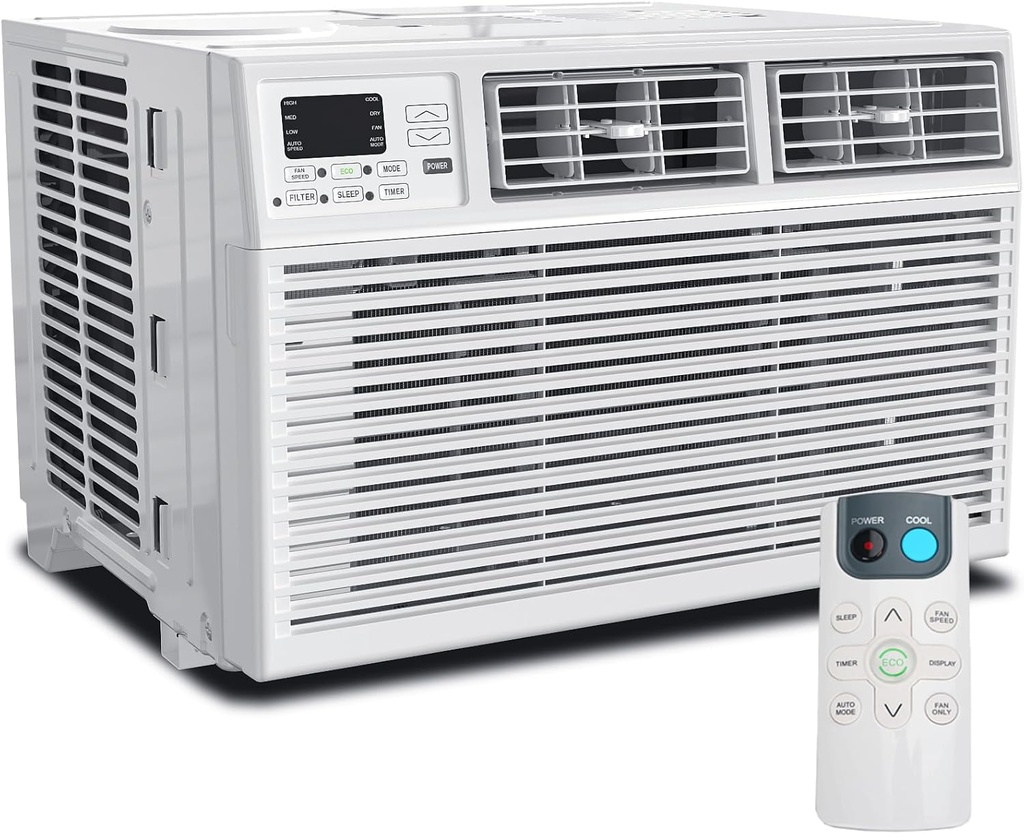 Antarctic Star 8,000 BTU Air Conditioner Winodw Unit Cools up to 350 Sq. Ft. with 7 Modes, Ultra-quiet Window AC Unit with Remote Control, Easy to Install, Energy Saving, White