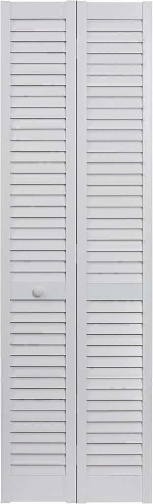 LTL Home Products SEALL32 Seabrooke PVC Louvered Interior Bifold Door, 80 in. x 32 in., White