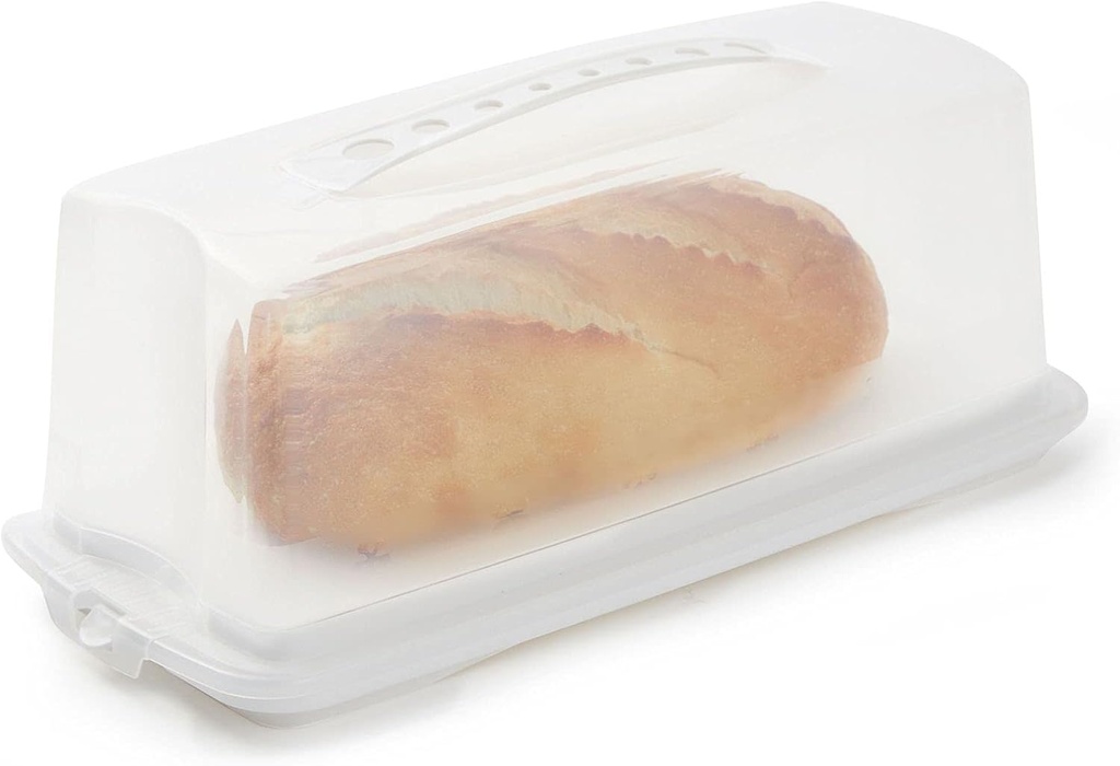 Juvale Plastic Bread Box - Space-Saving Kitchen Storage - Airtight Bread Container - Multi-Use Loaf Cake Keeper - 14.5 x 5.75 x 6.25 in, Clear, Pack of 1