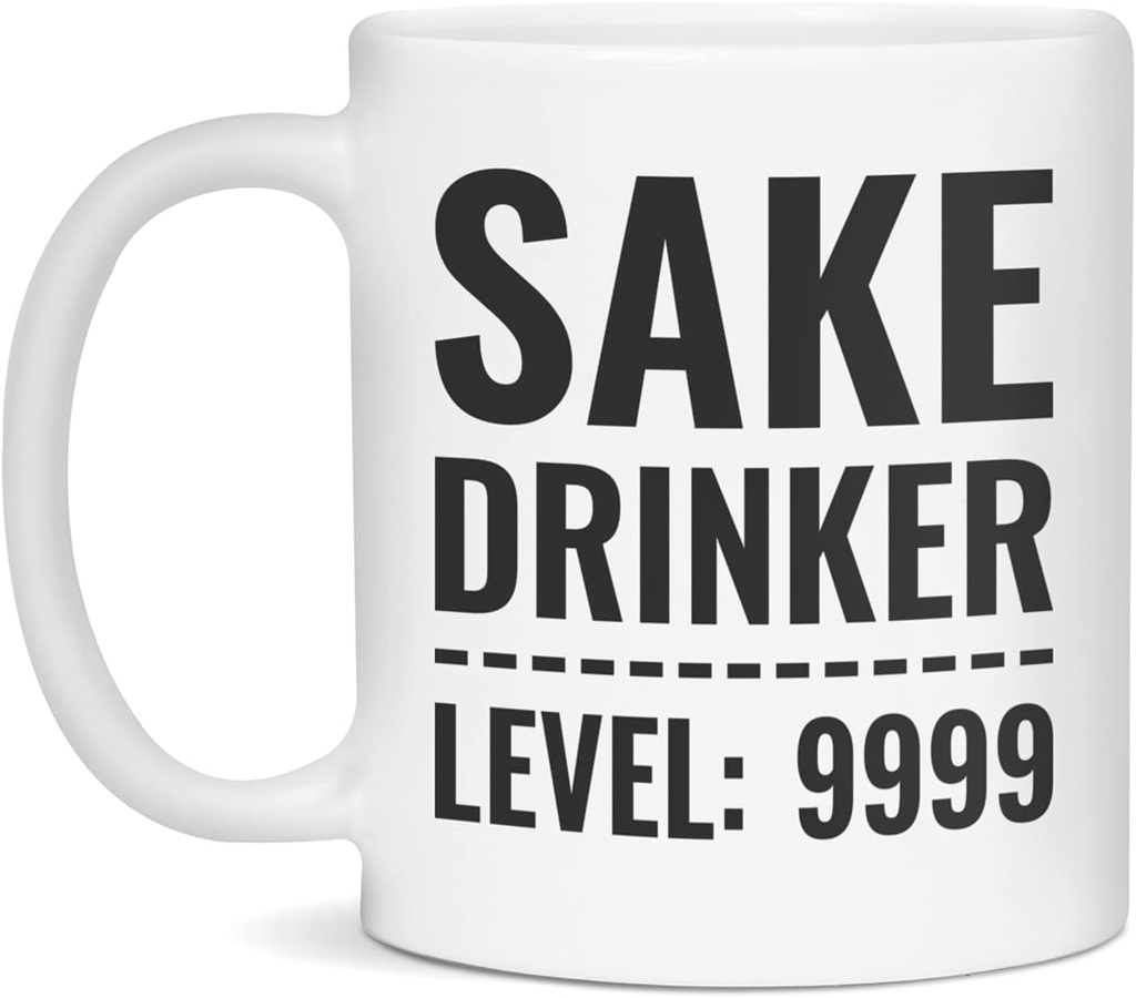 Sake Drinker Level: 9999 Ceramic Coffee Mug, 11-Ounce White