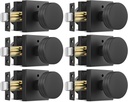 goldenwarm Black Door Knobs Interior, Zinc-Alloy Privacy Interior Door Knobs Keyless, Heavy Duty Matte Black Door Knob for Bedroom Bathroom - 6 Pack