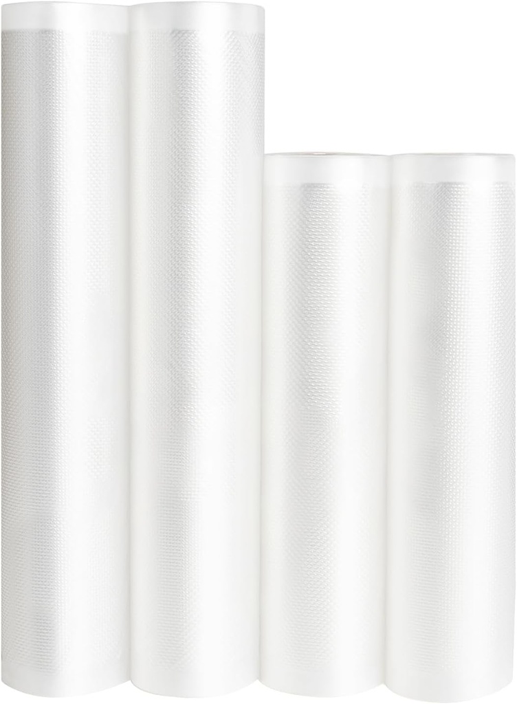 Aedavey Vacuum Sealer Bag for Food Storage, Vacuum Sealer Rolls - 8.6 * 16.4" (2 Pack) and 11 * 16.4" (2 Pack), Fits All Clamp Vacuum Sealer Machine