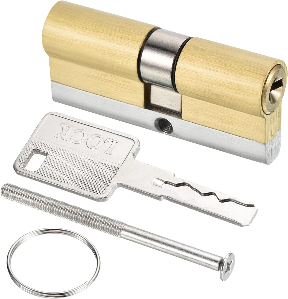 PATIKIL 32.5/37.5 (70mm Overall) European Double Lock Cylinder, Door Cylinder Lock with 8 Keys for Wooden Doors, Aluminum Doors