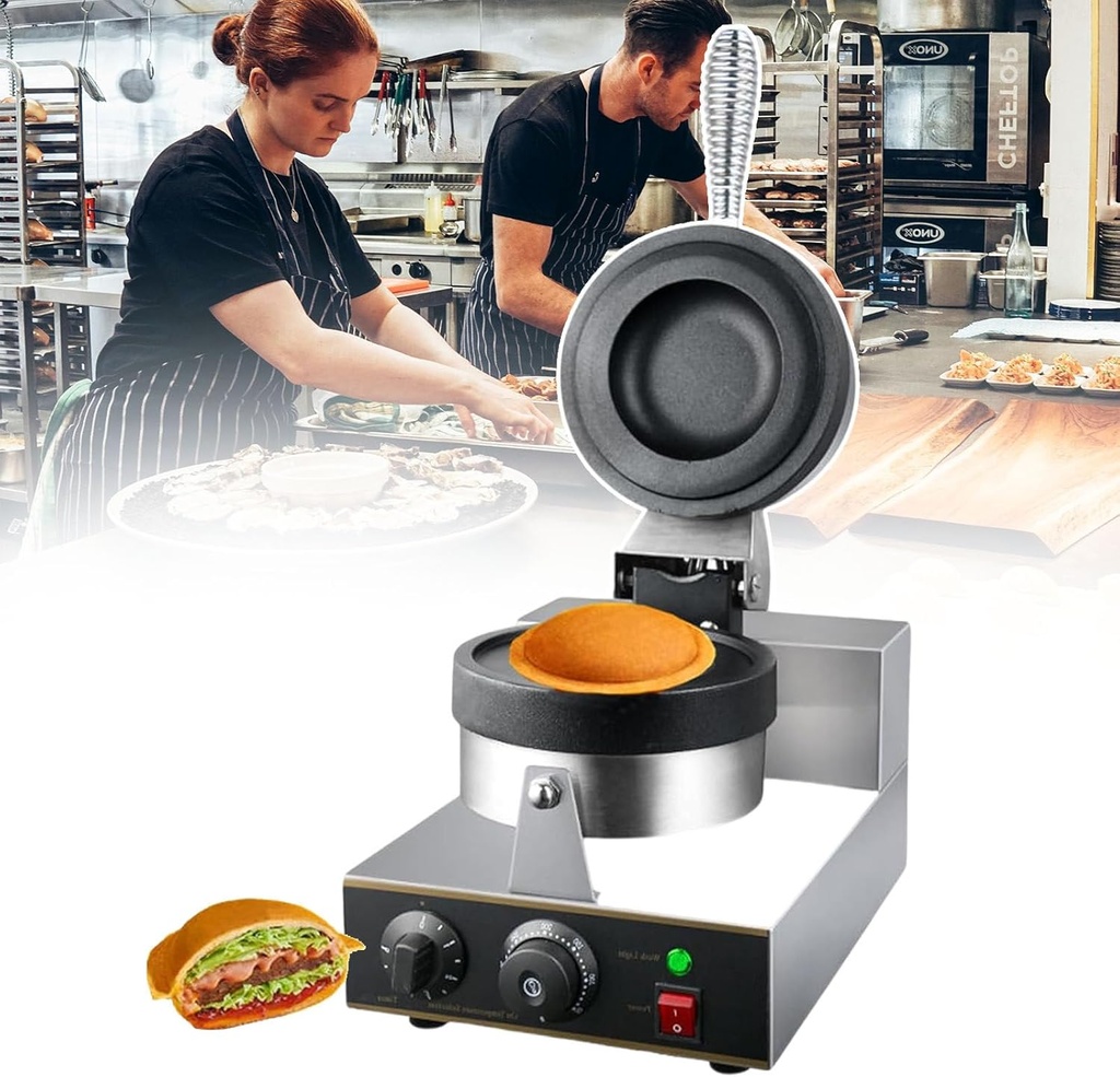 Electric Bubble Burger Waffle Iron, Bubble Waffle Making, Non-Stick Waffle Making, Food Grade Thickened Stainless Steel Material, With Temperature Control Knob And Timing Button,Singlehead