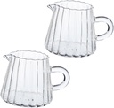 2pcs Espresso Milk Frothing Pitcher Glass Pitcher Precision Spout Latte Cup Creamer Dispenser Small Jug for Tea Coffee Dishwasher Safe