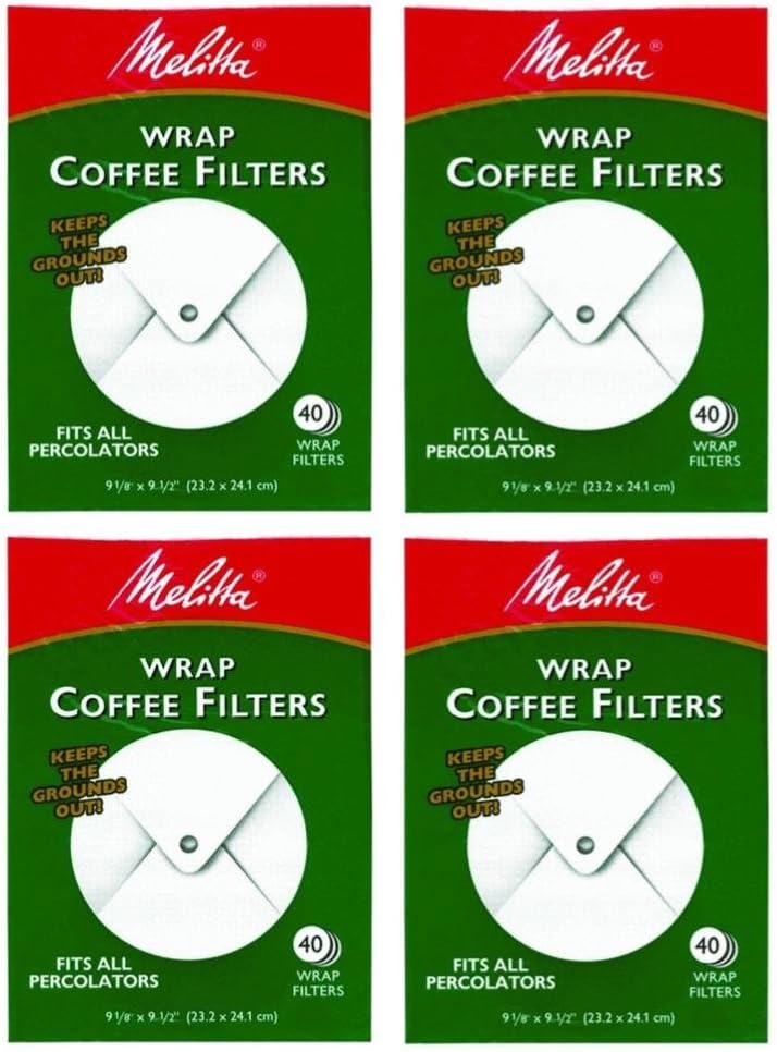 Melitta 627402 Super Premium Wrap Around Coffee Filters 4-pack, 40 Count each