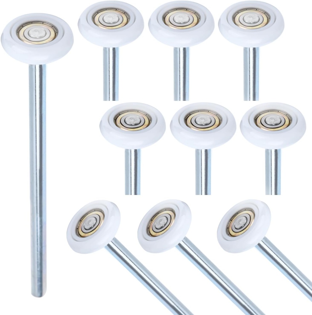 10 Pack 9" Stem 2" 13 Ball Nylon Commercial Grade Garage Door Roller, Quiet/Durable and High Load, Use 6200ZZ Double Seals Precision Bearings