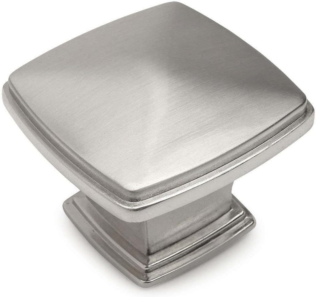 10 Pack - Cosmas 4304SN Satin Nickel Cabinet Hardware/Bifold Bi-fold Door Oversized Square Knob - 1-11/16" Square