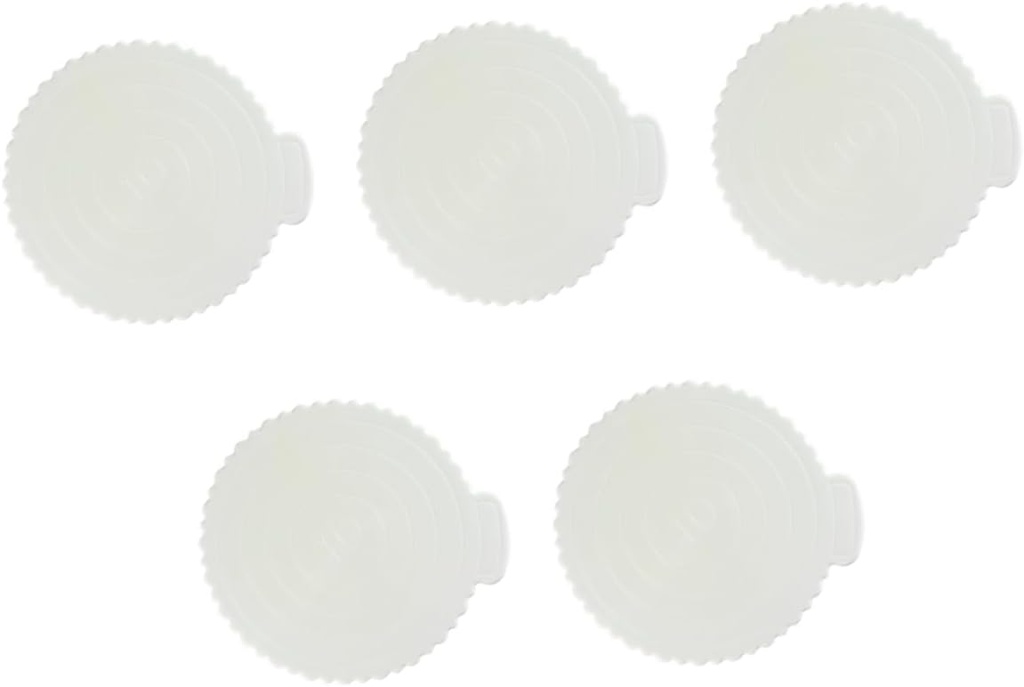 PRETYZOOM Reusable Washable Cake Base Tray Round Plastic Cake Serving Board 5-Piece Set for Cupcakes and Desserts for Weddings and Parties