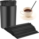200 Pcs Black Coffee Stirrer and Holder Set Coffee Stir Sticks Coffee Stirrers Plastic Coffee Stir Stick Holder Black for Mixing Coffee Milk Cocktail Drinks Coffee Home Kitchen Party Supplies