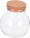 VALICLUD Clear Glass Food Storage Jar with Airtight Cork Lid Round High Borosilicate Canister for Kitchen Organization Multipurpose Container for Cookies Candy Tea Sugar Flour