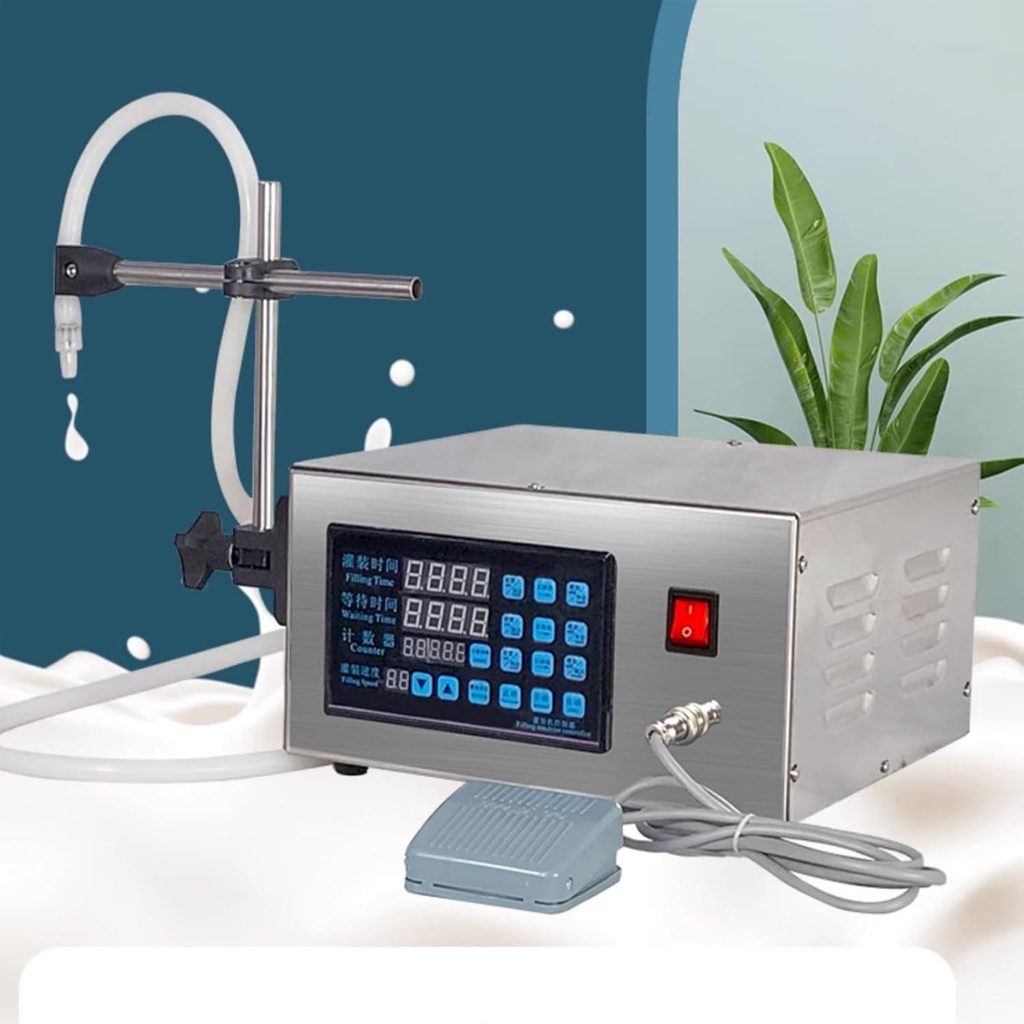Liquid Filling Machine,Bottle Filler Machine with Foot Pedal,Digital Control Stainless Steel Bottle Filling Machine,Liquid Filler for Wine Perfume Juice,Single Head