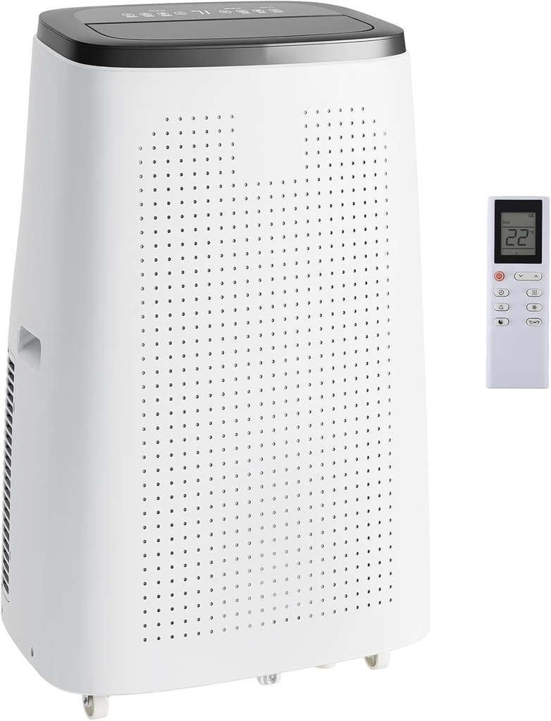 14,000 BTU Portable Air Conditioner 3-in-1 Cooling Dehumidifier & Fan for Rooms Up to 700 Sq. Ft Ultra-Quiet Operation with Sleep Mode 24 Hour Timer & Remote Control Energy Efficient for Bedroom Offic