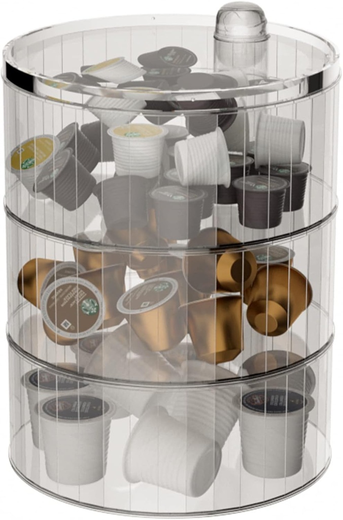 3-Tier Coffee Capsule Holders Clear Plastic K Cup Holder For Coffee Bar