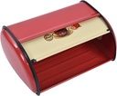 Yosoo METAL BREAD BOX LARGE CAPACITY ROLL TOP LID KITCHEN COUNTERTOP BREAD BIN HOLDER CONTAINER (Red)