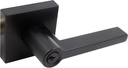 Stone Harbor Hardware Vienna Door Lever with Square Rosette, Entry Latch, SC Keyway, Matte Black
