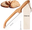 Bread Slicer For Homemade Bread, Sourdough Knife, Bow Design, Scoring tools, Dough Cutter, Baguette, Cake Sliced, Sour Dough, Loaf, Manual Slice, Double-Sided Serrated Knives Perfect Rounds 16 Inch.