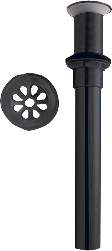 Westbrass R411A-1-62 Bathroom Sink Drain Assembly with Rapid Draining Crowned Grid Without Overflow Holes - Exposed, Matte Black