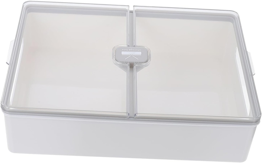 1pc Fridge Storage Box Stackable Transparent Fresh-keeping Container for Kitchen Organization Odor Material for Steamed Bread Eggs and Dumplings Grey