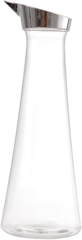 1.4L Acrylic Juice Bottle, Transparent Water Pitcher with Removable Lid, Juice Bottle Striped Water Ice Cold Juice Jug for Fridge, Perfect for Iced Tea, Sangria, Lemonade, Cold or Hot Beverages