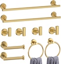 10-Piece Gold Bathroom Hardware Accessories Set-Brushed Gold Towel Bar Set,SUS304 Stainless Steel Towel Rack Set for Bathroom-Wall Mounted,23.6-Inch Towel Holder Set