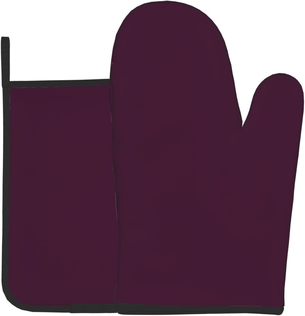 Oil Purple Gloves Insulation Pads, Oven Baking Gloves 2-Piece Set, Suitable for Kitchen Microwave, Baking, Cooking, Home use