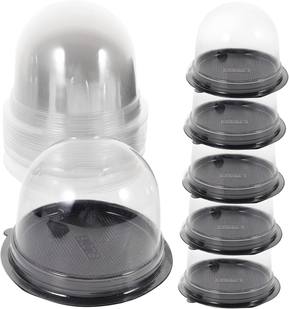 Cabilock 50sets Round Cake Box for Birthday and Bakery Packing Cake Carrier Lid Small Dome and Easy to Clean for Outdoor Use