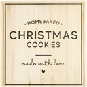 Santa Barbara Design Studio TableSugar Holiday Wood Bakery Box, 11.25" SQ x 4.25" H, Christmas Cookies