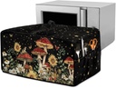Mushroom Sunflower Butterfly Print Toaster Oven Dust Cover for Kitchen, Heavy Duty Protective Case for Air Fryer Toaster Oven with Storage Pockets ((Medium-16.1×19.71×10 inches)
