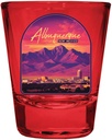 R and R Imports Albuquerque New Mexico Design B Souvenir Full Color 2oz Shot Glass Red 4-Pack