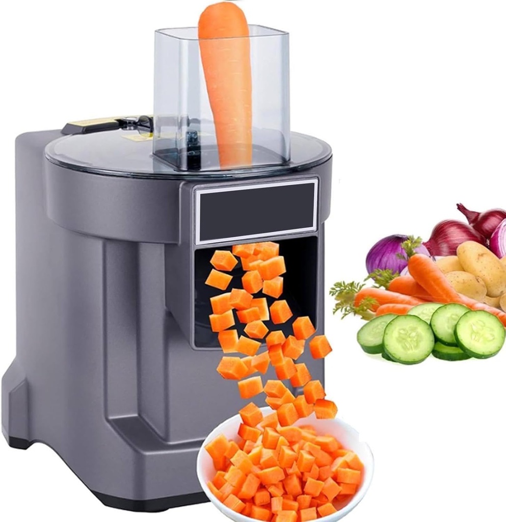Automatic Vegetable Cutter Machine 100w | (Dice/Slice/Shred) | Electric Vegetable Fruit Slicer Cutting Dicing Shredding Machine,Food Processor | Large Caliber:76 * 60mm | 330lb/H A