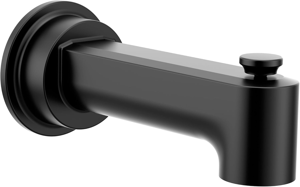 Moen Greenfield Matte Black Bathroom 1/2-Inch Slip Fit Connection Diverter Tub Spout, 4325BL