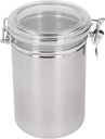 Stainless Steel Canisters for the Kitchen Food Storage Container Sealed Can with Clear Lid for Kitchen Counter Tea Sugar Coffee Candy(4#)