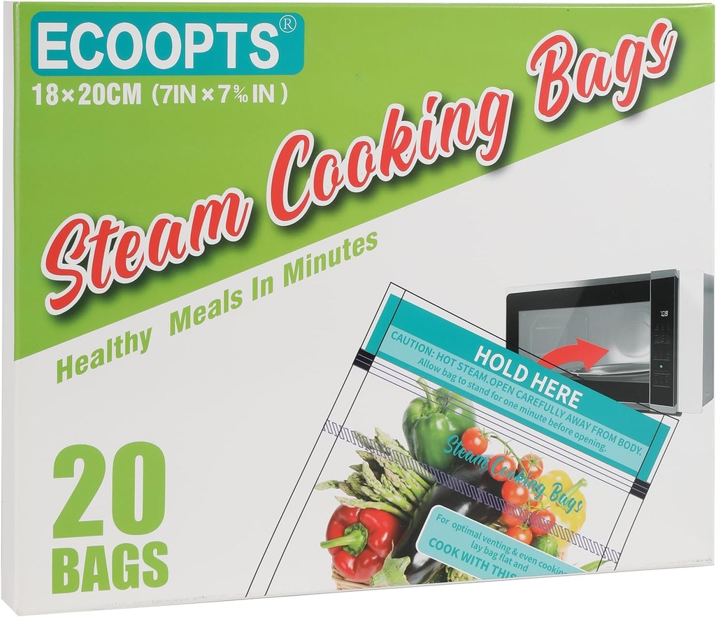 20×Steam Cooking Bags Microwave Steamer Bags for Vegetables,Potatoes and Meat (1)