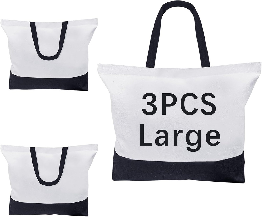 OKBA Sublimation Tote Bags,polyester tote bags for sublimation, blank canvas tote bags for DIY Crafting and Decorating